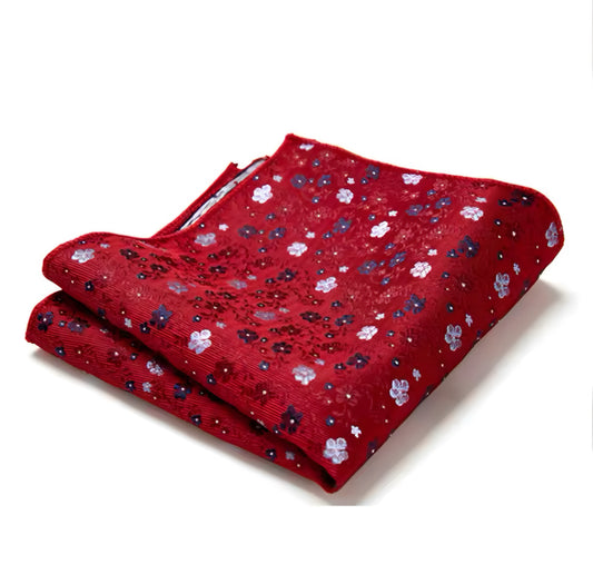 Pañuelo rojo con flores
